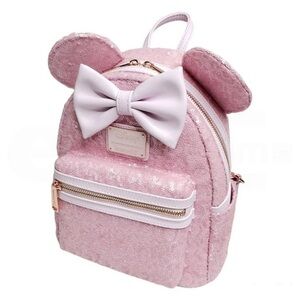 Loungefly Disney Minnie Mouse Cotton Candy Sequins Mini Backpack